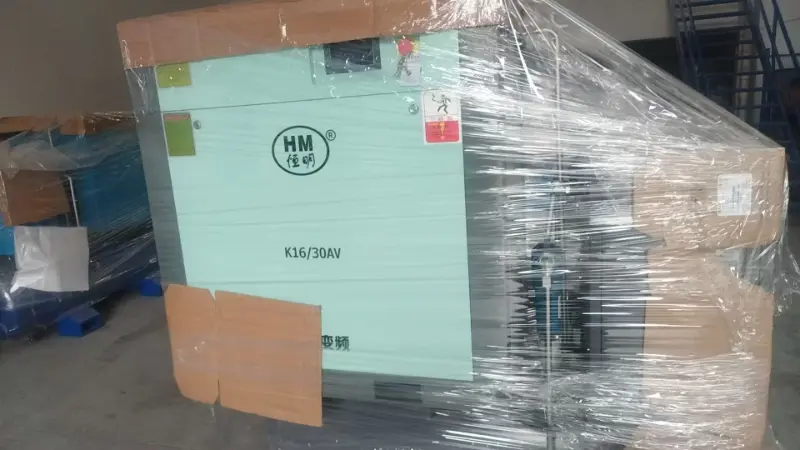 Ordine consegnato nei tempi previsti | Compressore d'aria tutto in uno completamente assemblato e spedito al cliente di Dongguan