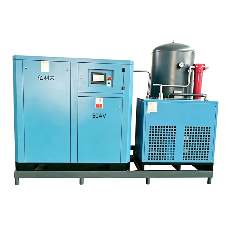 Compressore d'aria monostadio a velocità fissa e bassa pressione montato su skid da 37 kW