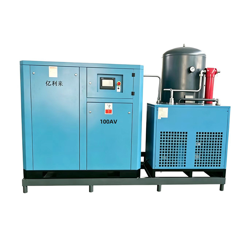 Compressore d'aria monostadio a velocità fissa e bassa pressione montato su skid da 75 kW
